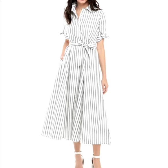 Calvin Klein Dresses & Skirts - Calvin Klein Striped Midi Shirt dress size 4